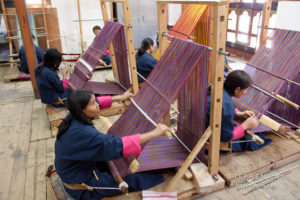 Weaving classroom at the National Institute for Zorig Chusum. Thimphu, Bhutan.